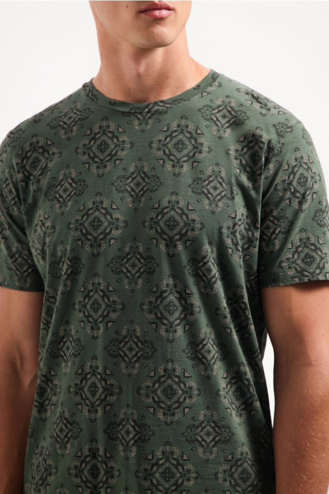 T SHIRT MET PRINT 29350709 052 DARK GREEN